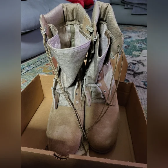 Belleville Combat Boots Hot Weather Type II Tan Suede Size 14N New with box - Picture 6 of 13